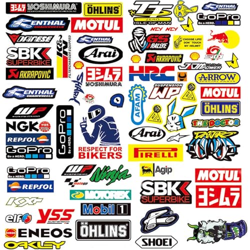 90 PCS Rallye Voiture Autocollant Voiture Autocollant Moto Stickers Sport Stickers Velo Autocollant Moto Cross Autocollant Voiture Tuning Pour Motos, Courses,...