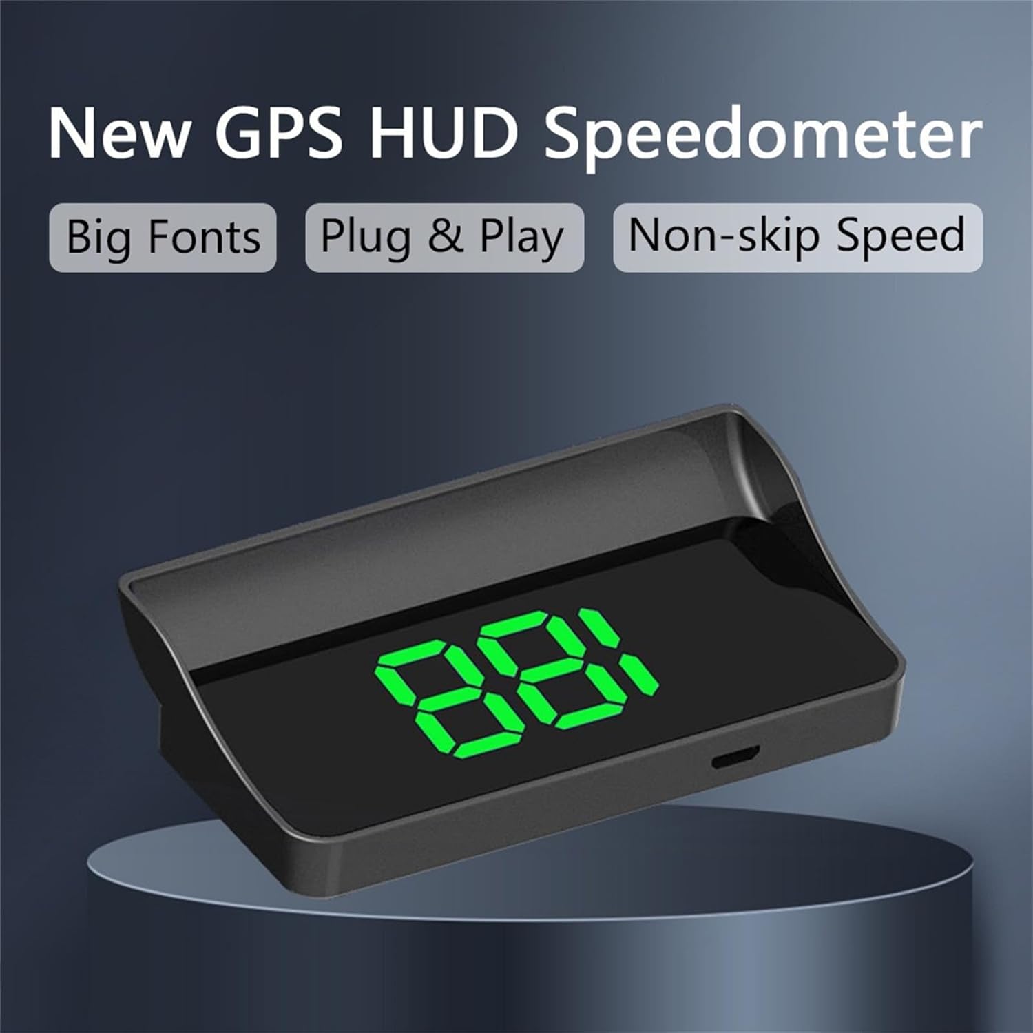 Head up Display Car GPS Digital Speedometer, Large Font Auto Dimming, Plug and Play with USB, Sunshade Included for All Vehicles (White+Green)