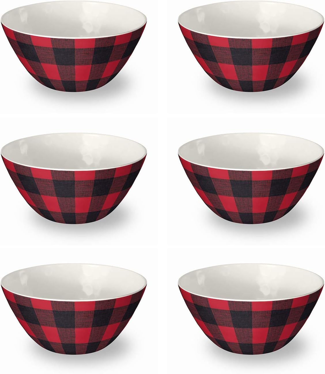 TarHong Vintage Lodge Buffalo Check Serve Bowl, 11.9" x 3.1", 135 oz, Melamine