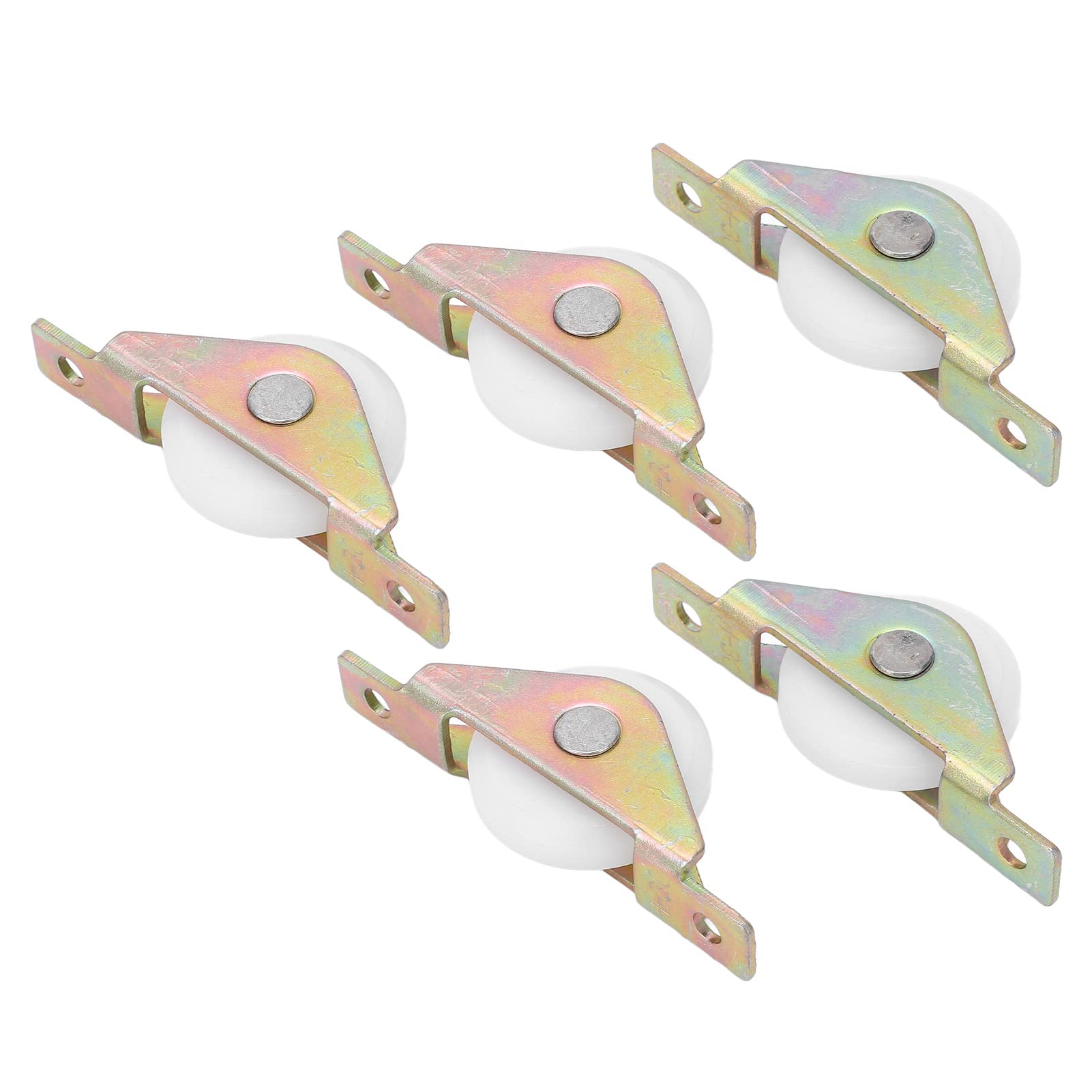 ANKROYU 5PCS Single Wheel Pulley, PP Stainless Steel Sliding Door Pulleys, Low Noise Single Rope Pulley Block for Sliding Door Cabinet 30mm