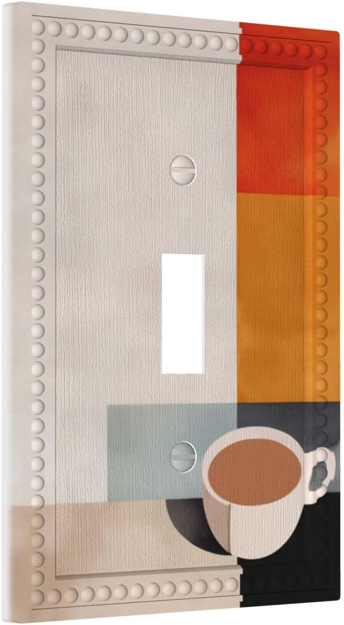 Decorative Art Light Switch Covers Artistic Blend: Coffee and Colored Panels Single Toggle Wall Plate Decorative Switchcover Electrical Switchplate