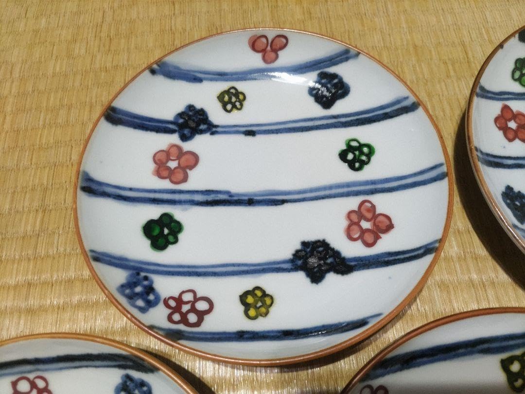 上田恒次　赤画梅文　皿（5枚）径18.5㎝　共箱　河井寛次郎・富本憲吉 Amazon.co.jp: 上田恒次 赤画梅文 皿（5枚）径18.5㎝ 共箱 河井