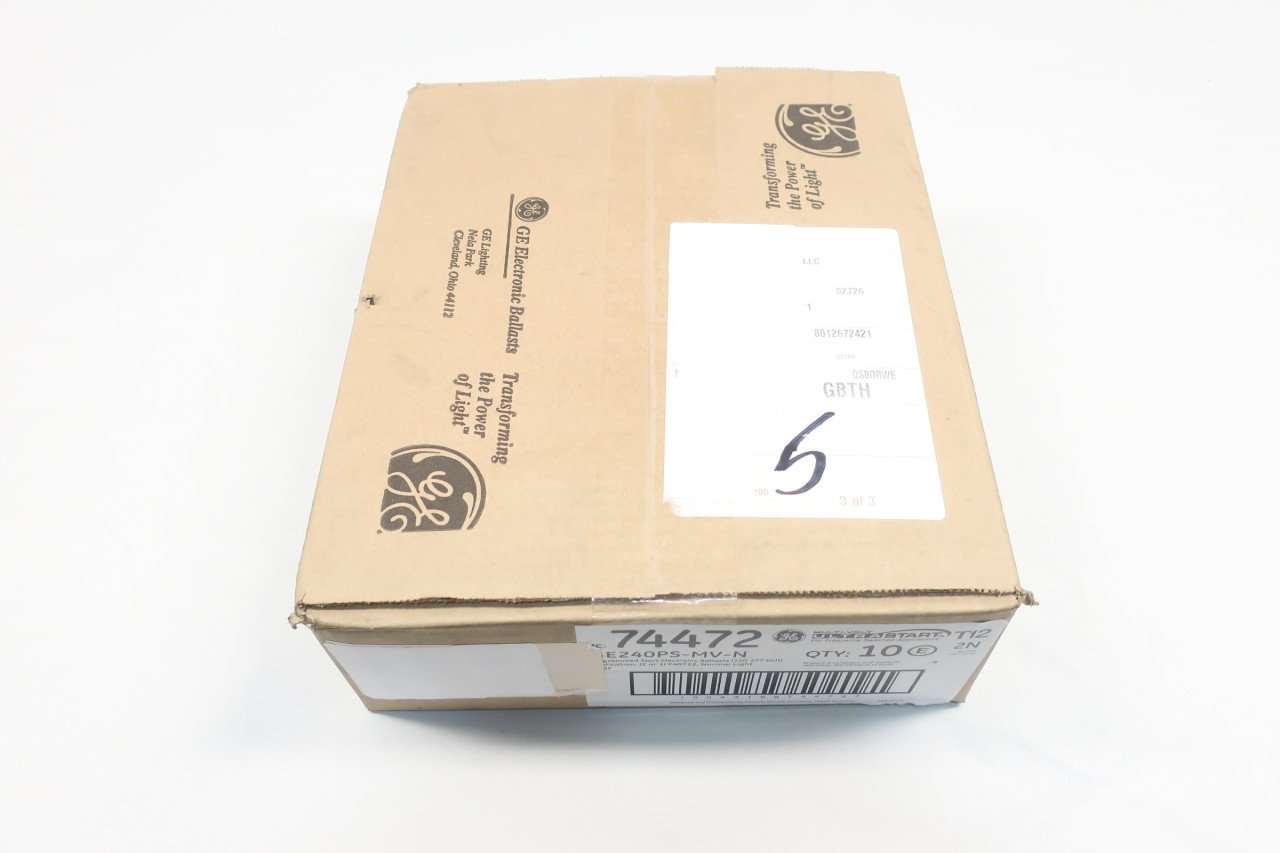 Box of 10 New GE 74472 GE240PS-MV-N ULTRASTART T12 Ballast 120/277V-AC D610058