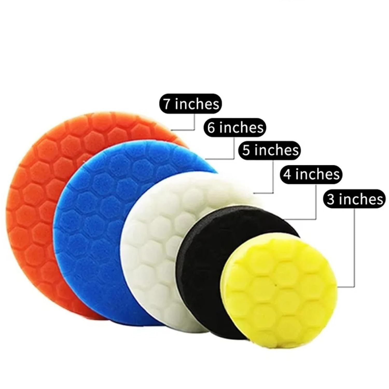 Wool Felt Polishing Buffing Discs 4 Set 3/4/5/6/7 Inch 5pcs Car Polishing Pad Kit Auto Self-Adhesive Buffing Waxing Sponge Wheel for Polisher Dril(4inch)