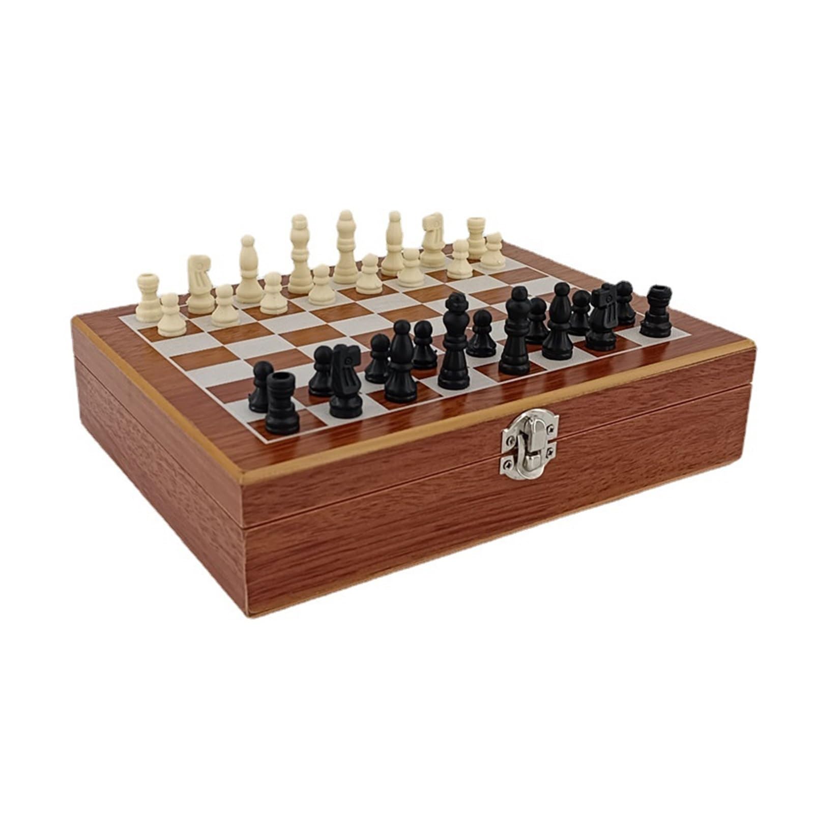 schachspiel Professionelles, tragbares Schachset, faltbares Schachbrettspiel mit Dominosteinen, Würfeln und Spielkarten for Erwachsene und Kinder