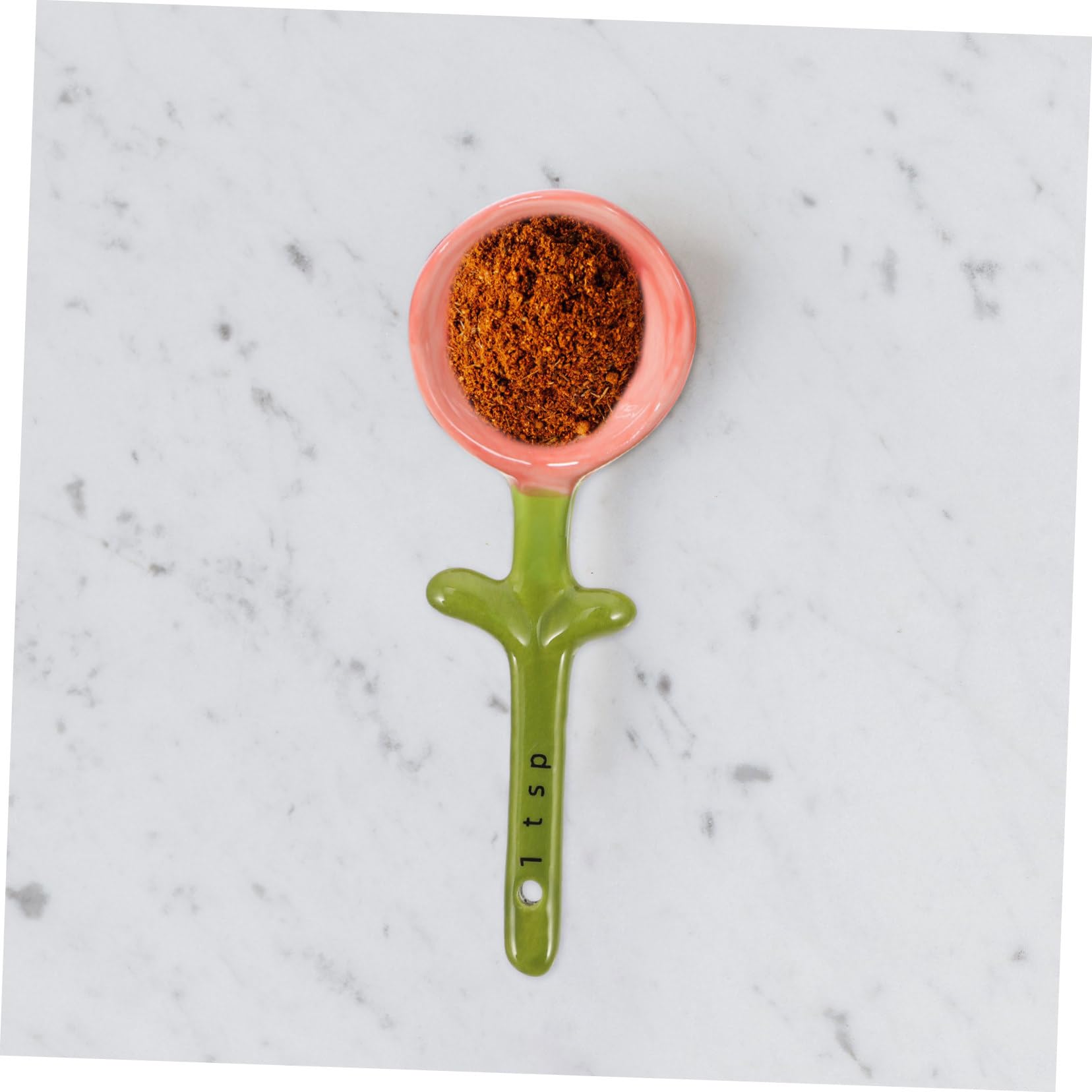 Cucchiai Misuratori in Ceramica Forma di Fiore con Base Porta Cucchiai per Misurare Zucchero Spezie e Ingredienti da Cucina Pratici per Cottura e Preparazioni Dolciarie