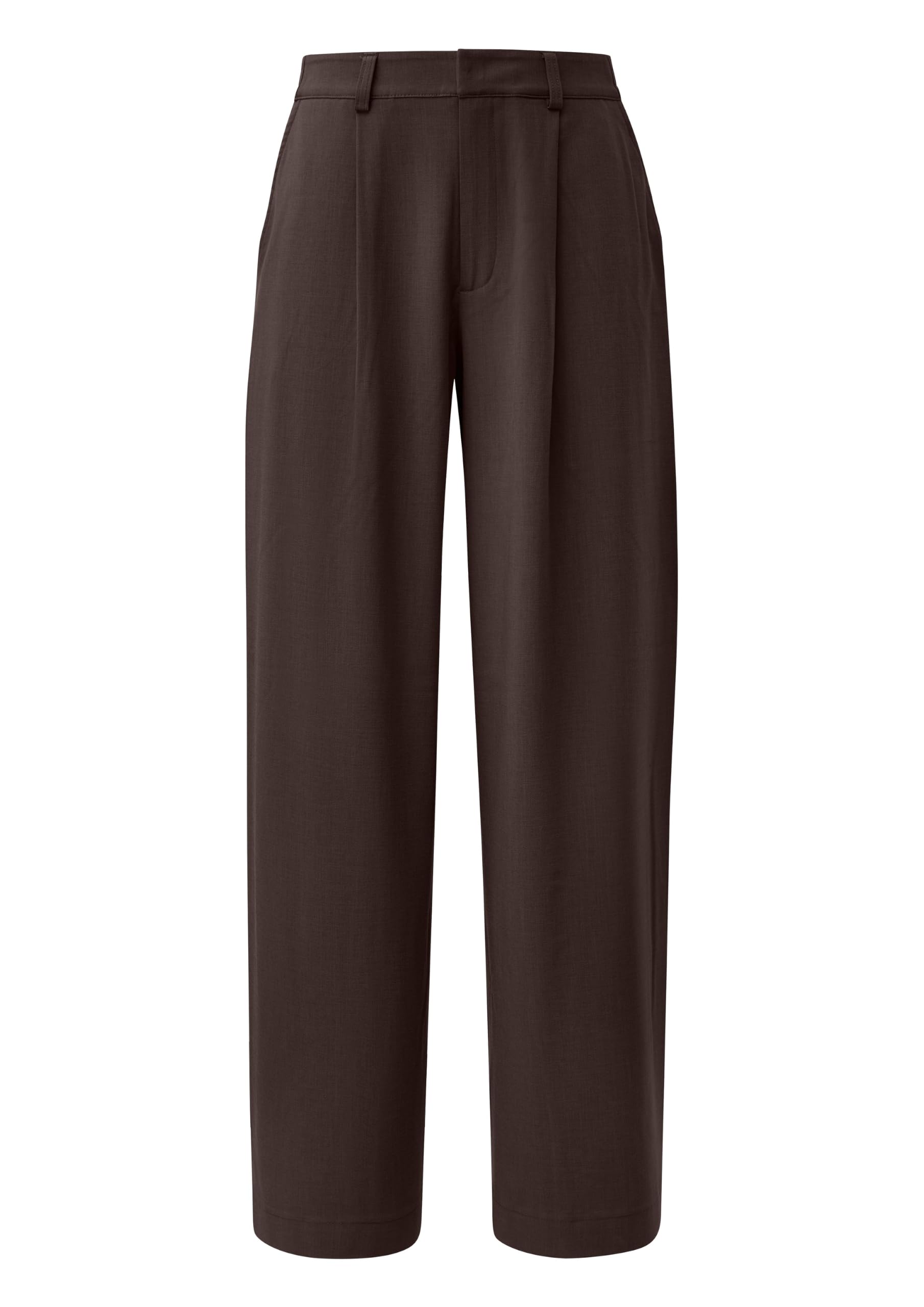 QS Q/S Damen Hose – Wide Leg, Bundfalten, Twill