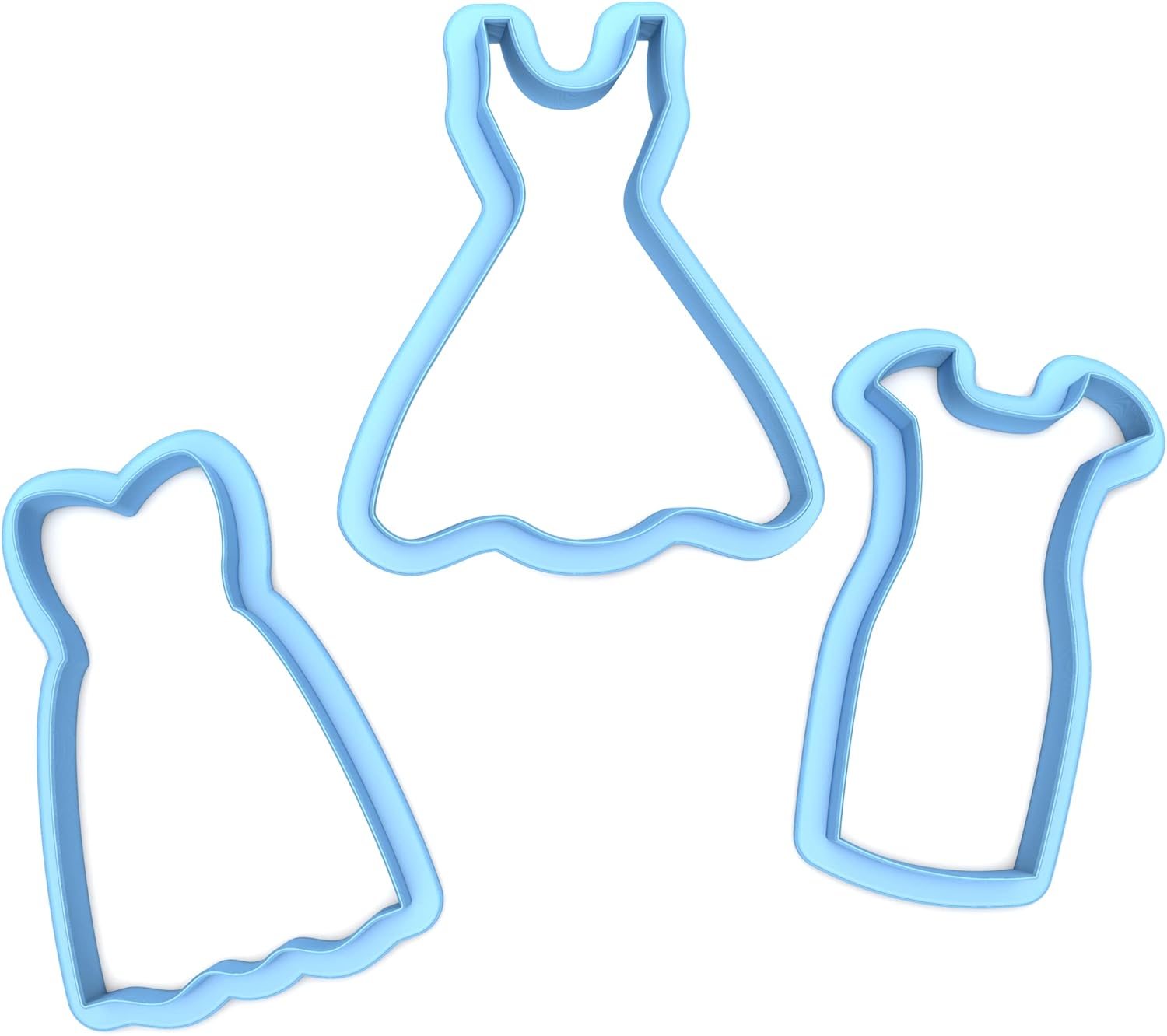 Sweet Prints Inc Set of 3 Dress Cookie Cutters - Dishwasher Safe (6")