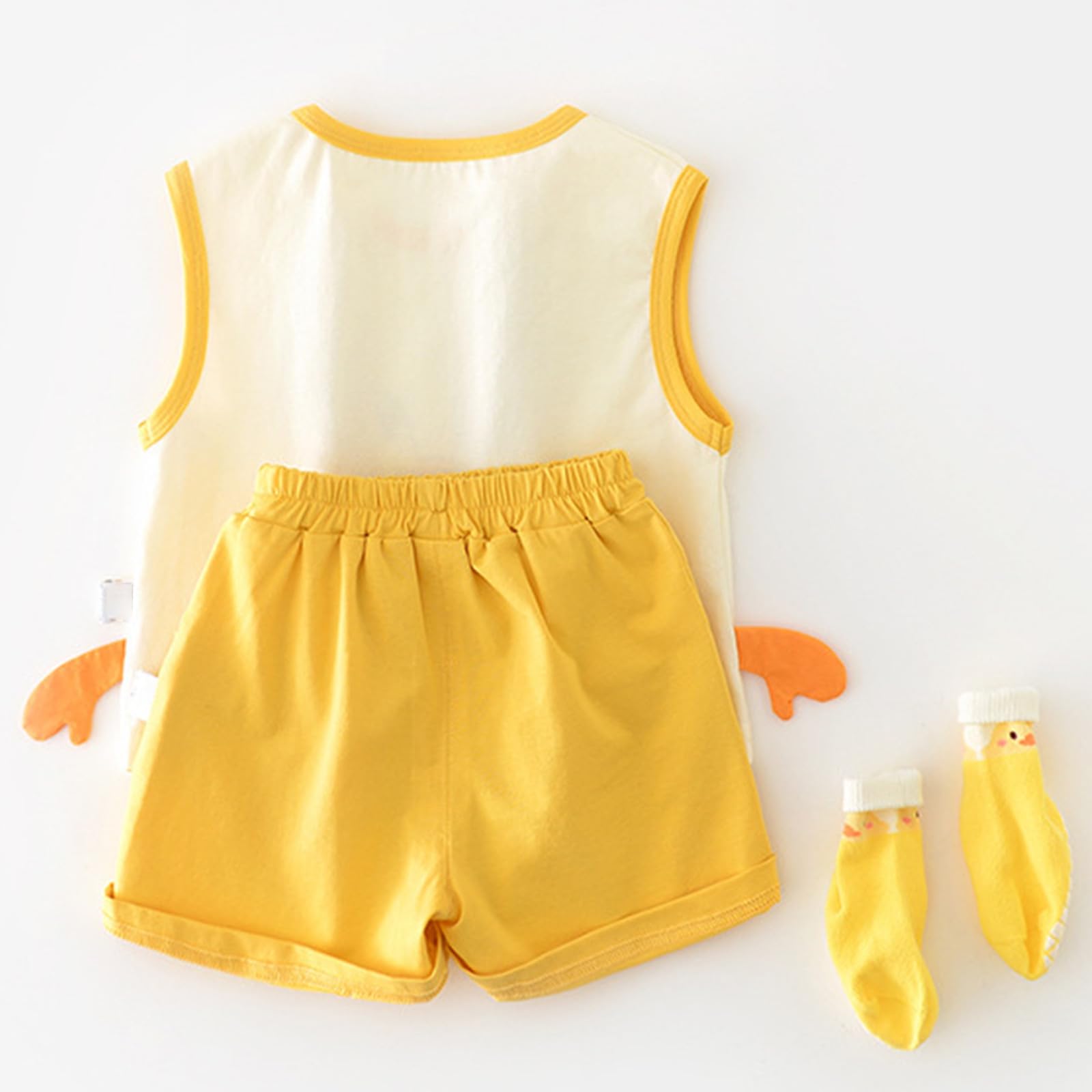 Tenue d'été pour enfant garçon avec motif pingouin - Gilet sans manches - Short - Paire de chaussettes - Combinaison de loisirs - Mignon dessin animé - Doux et respirant - Ensemble de