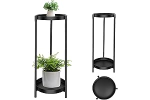 Sculptural Black Metal Stand Accentuates Indoor and Outdoor Spaces