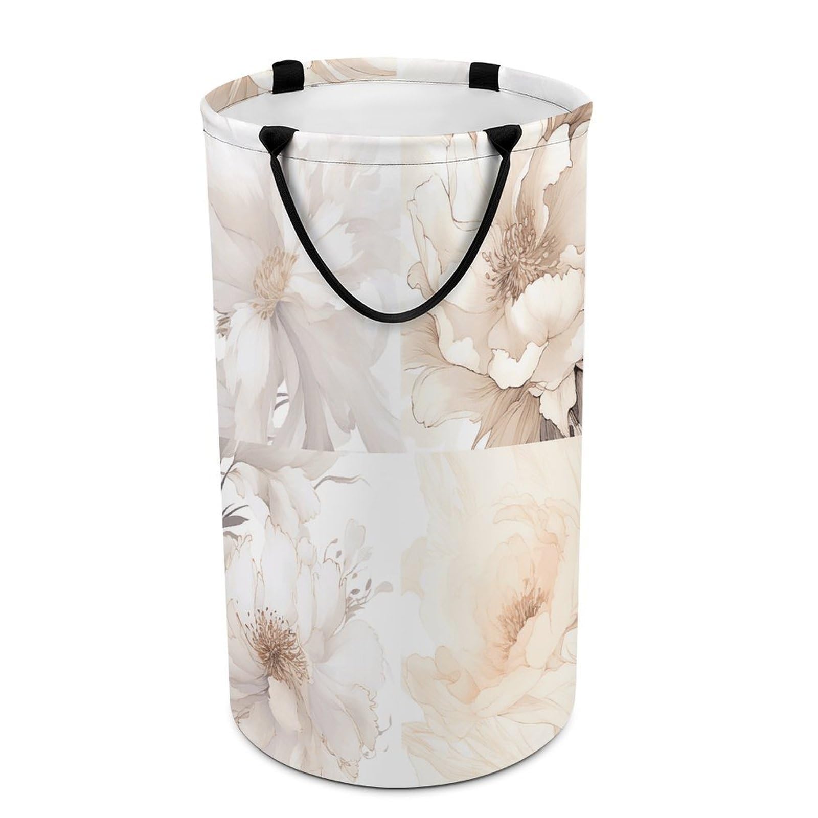 Image Laundry Basket Freestanding Laundry Hamper with Handles Waterproof Dirty Clothes Hamper Collapsible Washing Bin Aesthetic Clothes Basket for Bathroom Bedroom Dorm