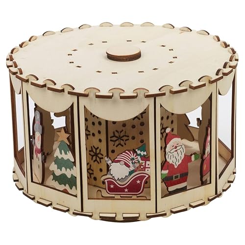Urbn-Living Urbnliving 20Cm Width 6 Led Christmas Lamp Carousel Spinning Festive Scene Santa Decor Ornament from B&Q