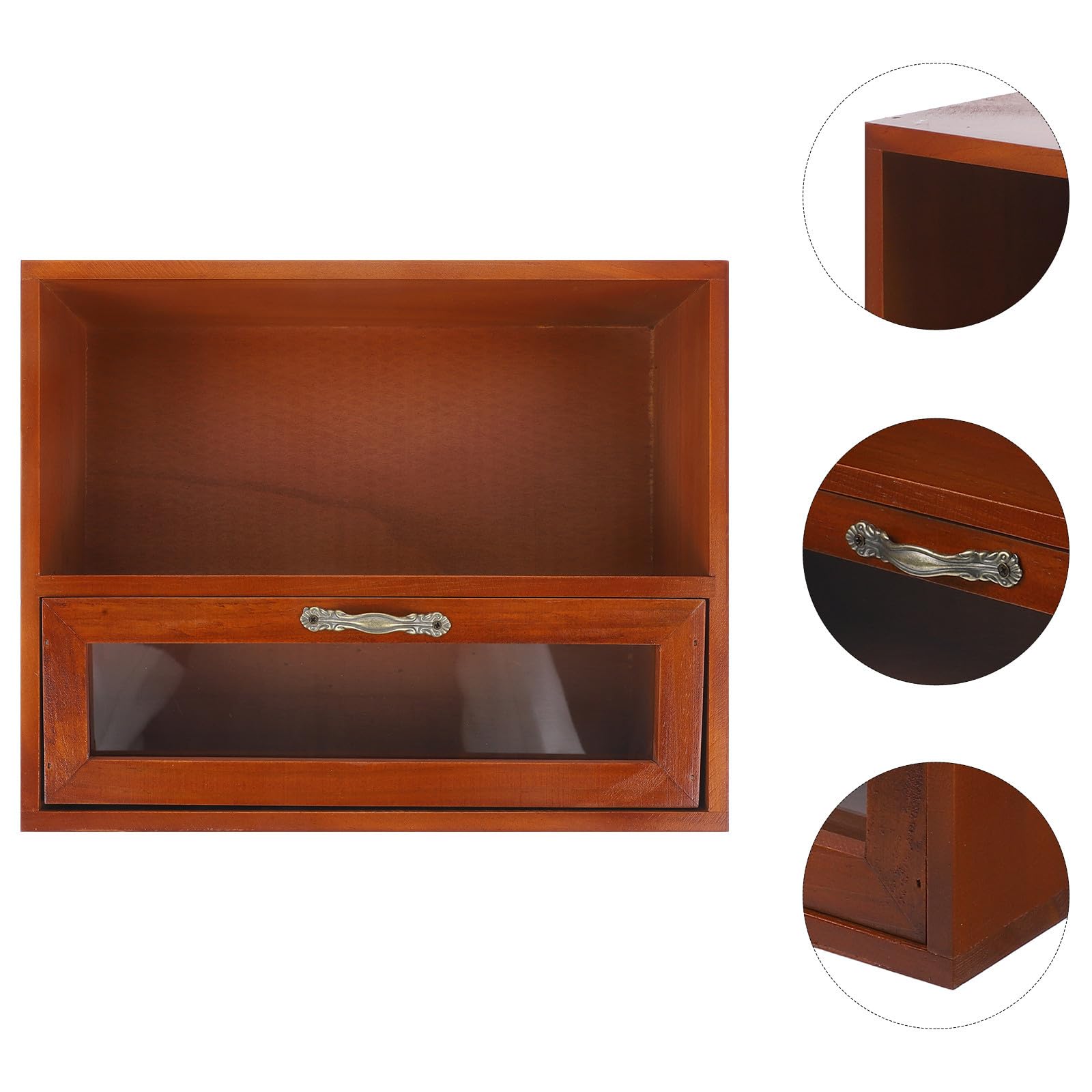 jojofuny Organizer da Scrivania in Legno Vintage Cassetti a Strati, Grande Capacità, Fondo Stabile e Superficie Liscia per Uso Desktop e Arredamento