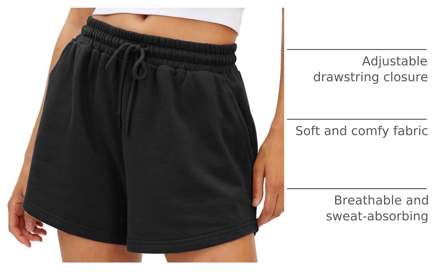 AUTOMET Womens Sweat Shorts with Pockets Casual Summer Comfy Lounge Shorts