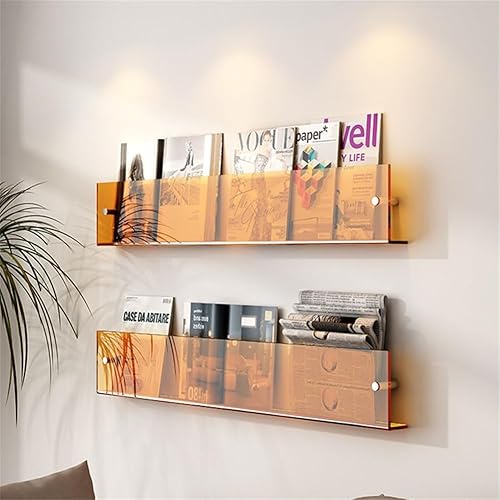 Miniatura 5 de KWOKING Estante flotante moderno para libros de 5.9 pulgadas de alto, acrílico montado en la pared, estantería para libros de fotos, revistas,