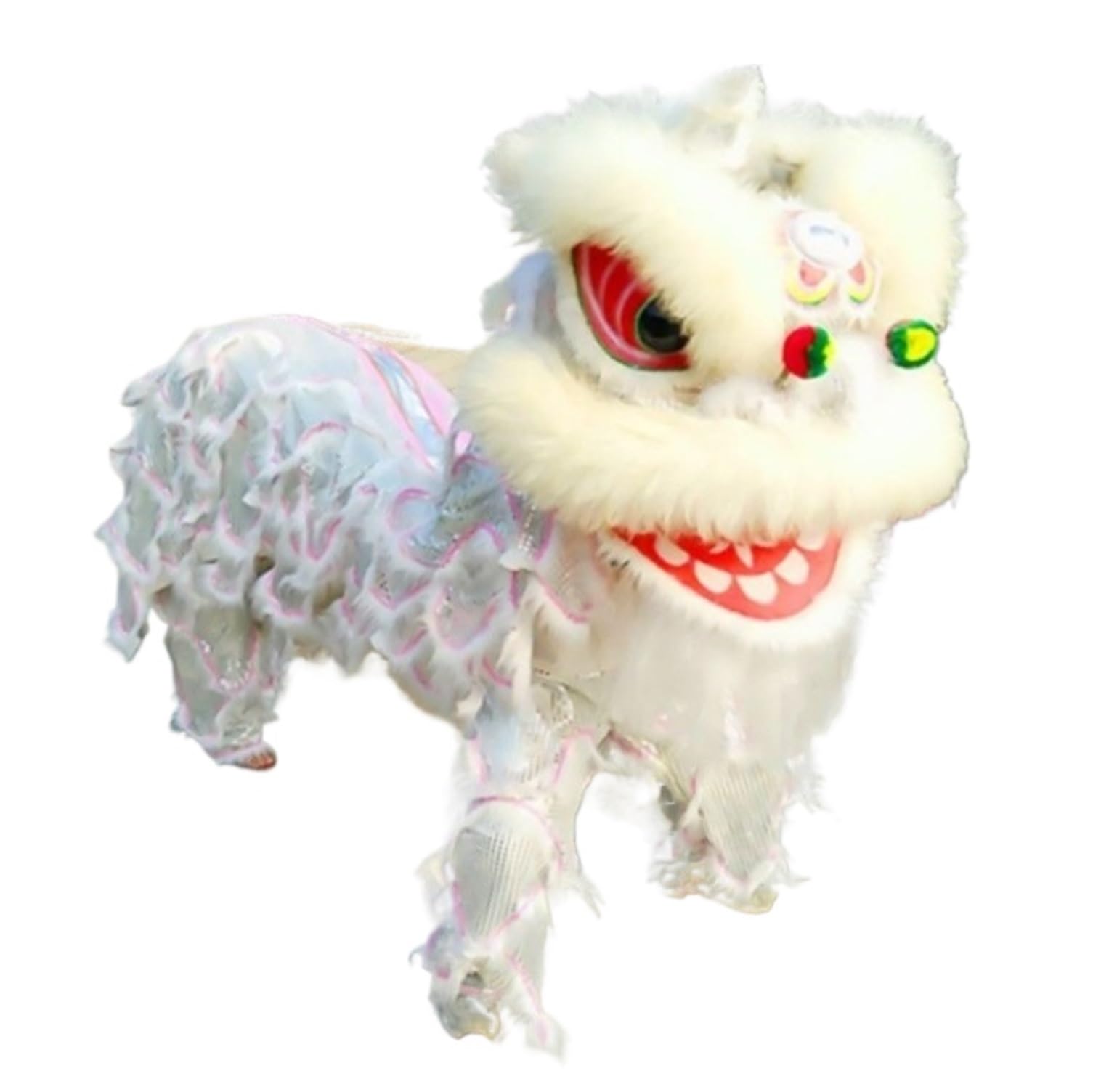 Głowa chińskiego tradycyjnego występu festiwalowego jedwabny smok(White)