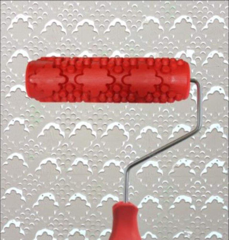 Canjoyn 7 Inch Rubber Pattern Roller - Decorative Texture Paint Roller For Walls & DIY