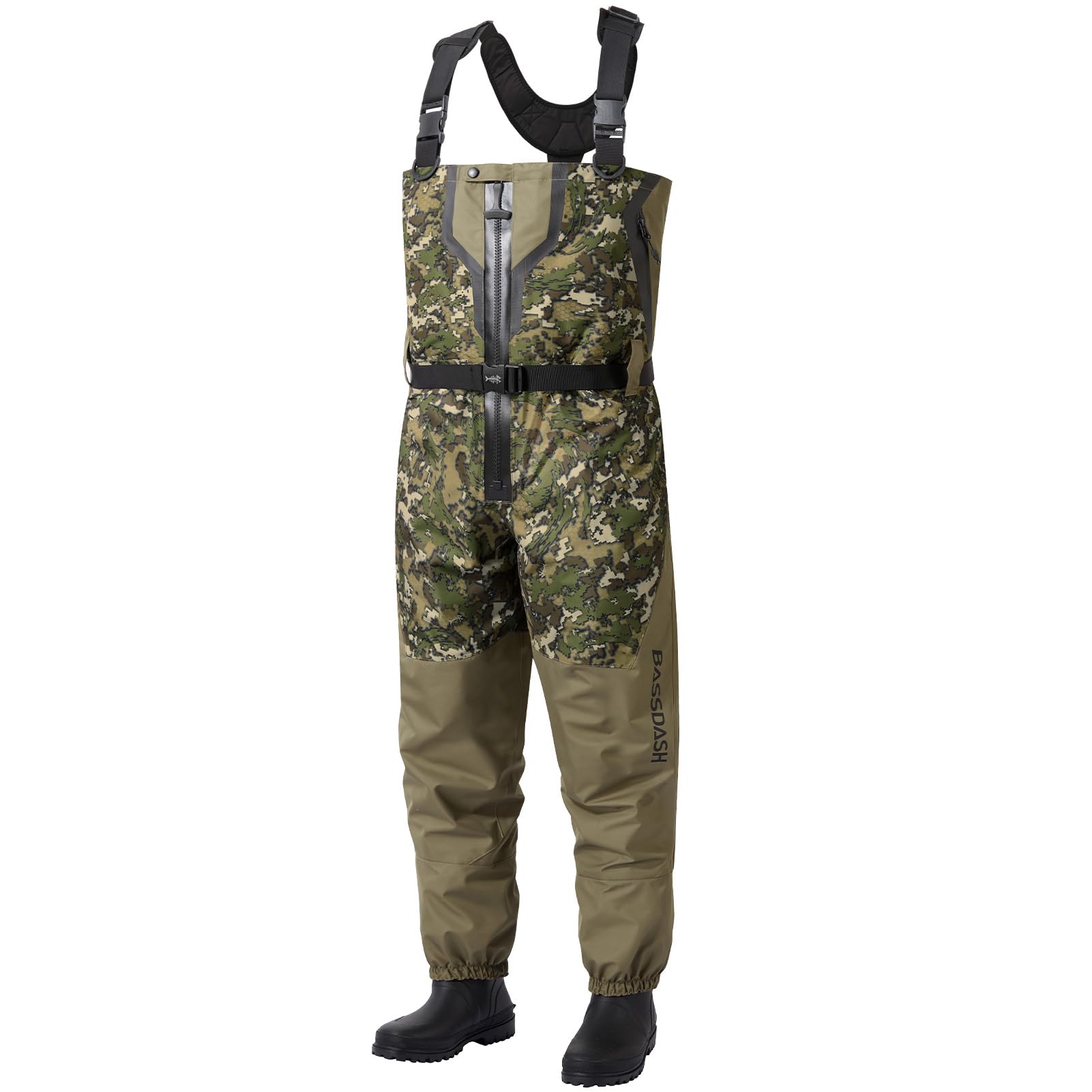 BASSDASH VORTEXIS Men’s Zippered Breathable Chest Waders Boot Foot