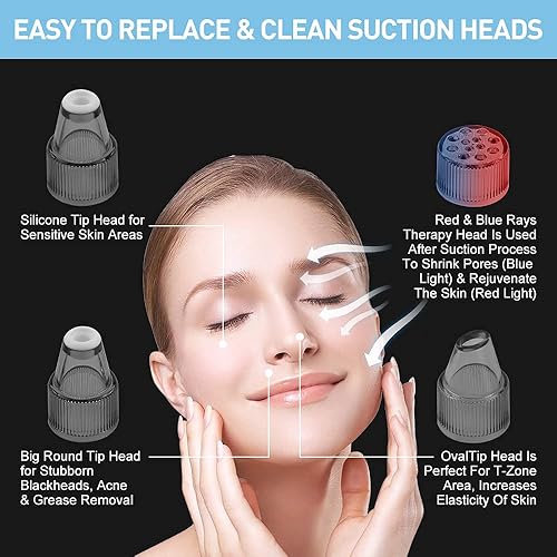 Miniatura 6 de Aspiradora de poros para eliminar puntos negros, limpiador de poros de vacío facial, extractor de vacío de puntos negros, extractor de poros,