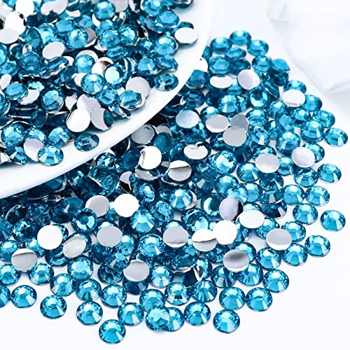 SUNCN 1000PCS SS30 6mm 樹脂フラットバックラインストーン、ブルージルコン/ターコイズブルー フラットバックラインストーン ネイル、タンブラー、マグカップ、ボトル、フトデコレーション、ズキラキラキラキラダイヤモンド