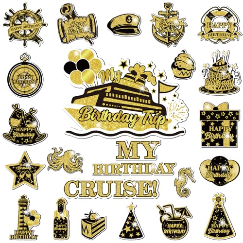 Imanes decorativos de cumpleaños con barco de crucero