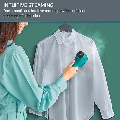 Miniatura 6 de Rowenta PurePop - Vaporizador de mano para ropa de 1.5 libras de calentamiento de 15 segundos, capacidad de 2.3 onzas de 1150 vatios portátil,