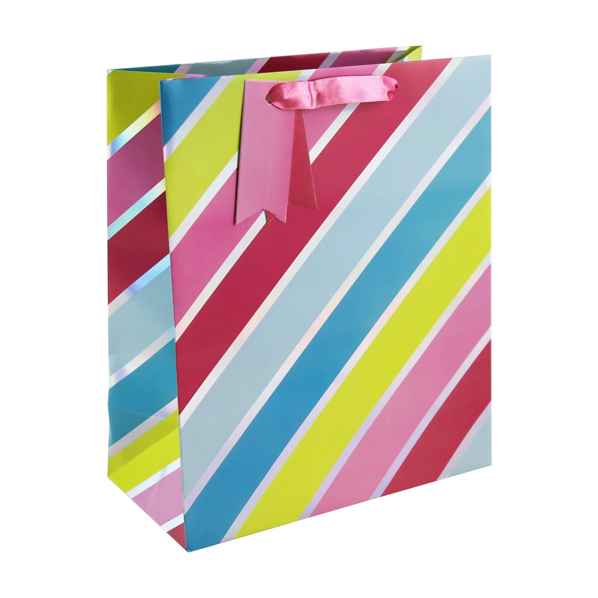 Eurowrap 35489-2C - Rayures Pastels, sac Large 26,5x14x33 cm - PAQ DE 6