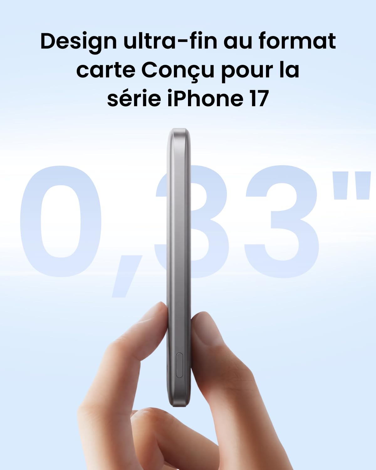SHARGE Qi2 15W Batterie Externe pour Magsafe Ultra Slim Power Bank 5000mAh