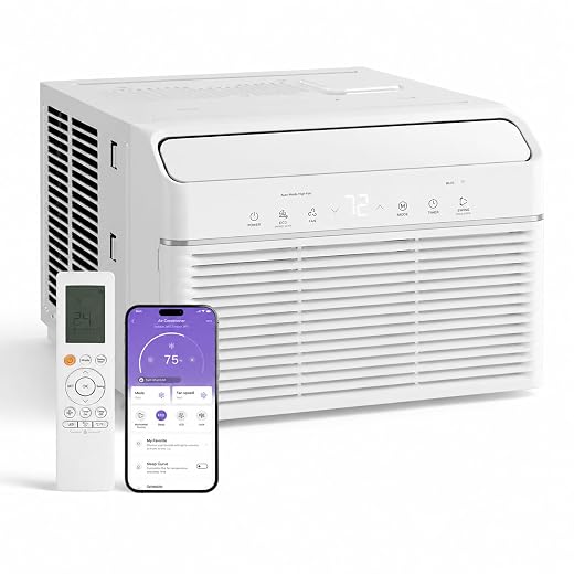 12,000 BTU Window Air Conditioner with Heat, Cools and Heats up to 550 Sq Ft, Window Mount AC Unit for Room Heating & Cooling