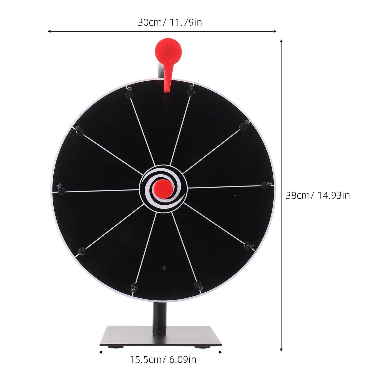 TEHAUX Ruota Premi da Tavolo con Supporto, 10 Slot, Metallo Plastico