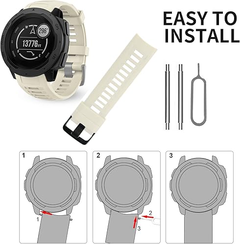 Miniatura 53 de Correa de repuesto para reloj Garmin Instinct, correa de silicona suave compatible con Garmin Instinct 2/Solar/Tactical Pizarra
