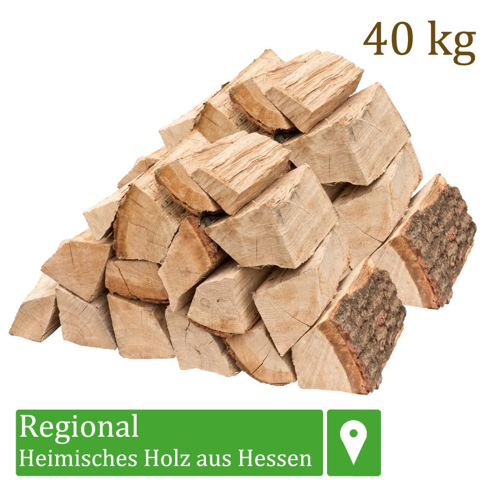 Legna da Ardere 40 kg Per Stufa e Camino Braciere Griglia Cestello per il Fuoco Ceppi 25 cm quercia flameup