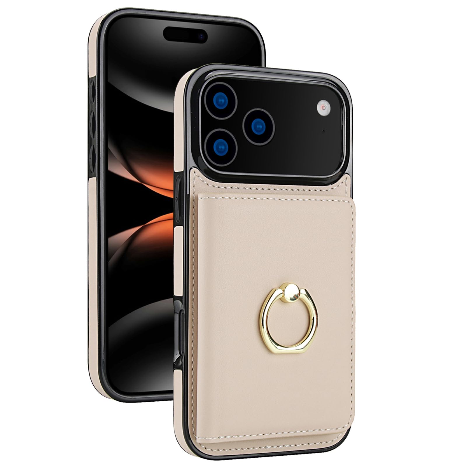 Coque iPhone 17 Pro Max cuir blanc avec fonction support pour visionner vos vidéos - 6