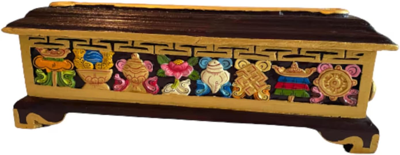Wooden Incense Holder Stick Box Traditionally Hand Crafted Tibetan Pagoda Incense Holder Hand Carved by Local Artisans in Nepal