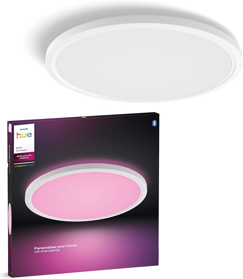Devote Smart LED Panel Light, White and Color Ambiance, Roun