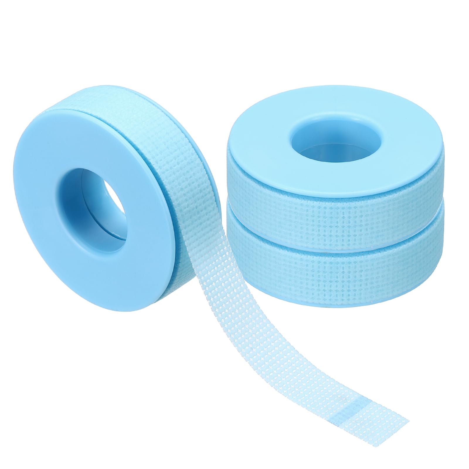 PATIKIL 12.5mm x 9m Eyelash Tape, 3 Rolls Eye Lash Tape Silicone Removal Breathable Easy Tear Adhesive for Eyelash Extensions Clusters Makeup Eye Shadow Eyeliner Lift, Blue