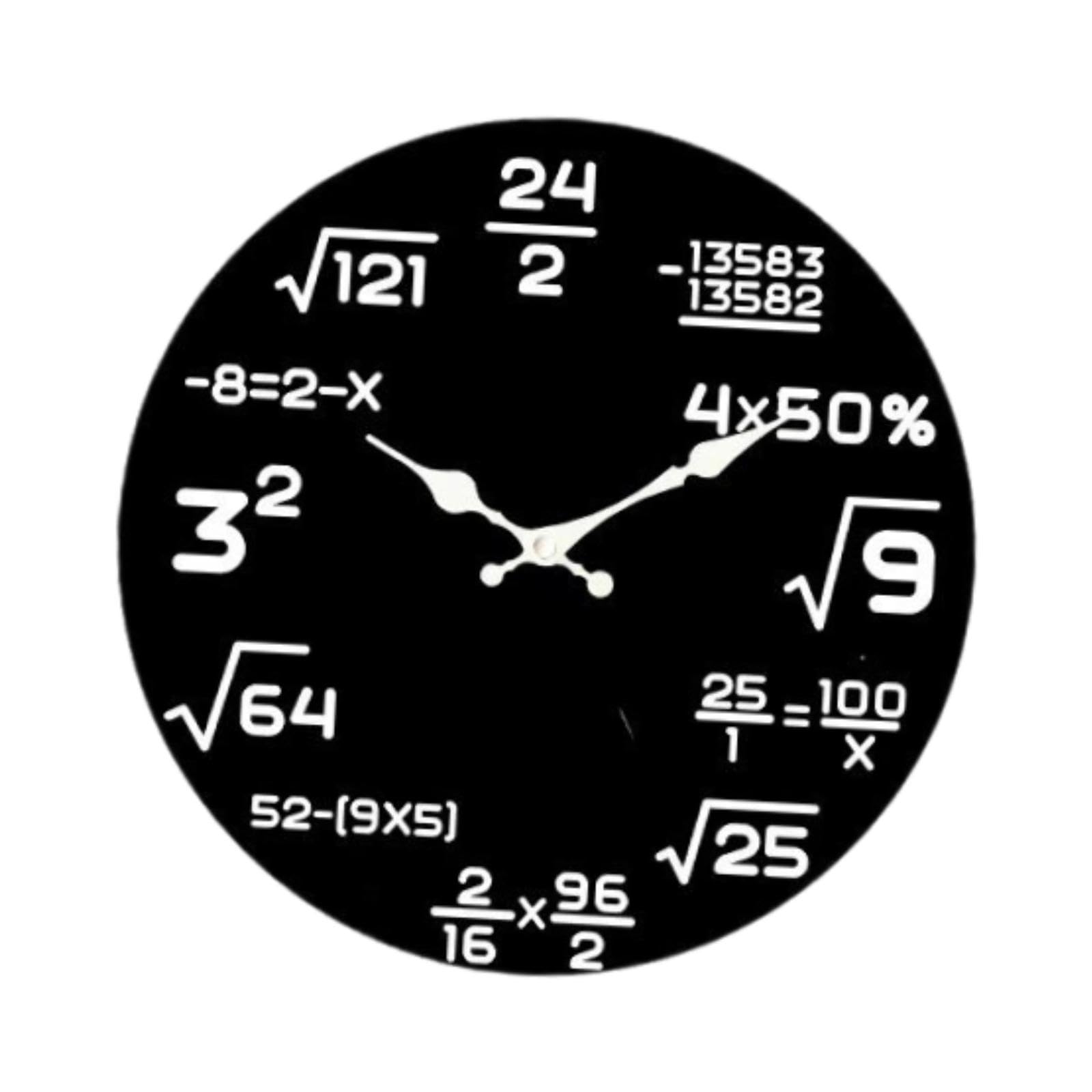 Sharplace Kreative Wanduhr mit mathematischen Gleichungen, 30 cm, Schlichte Tafeluhr, geräuschlos, für Wohnzimmer, Schule, Esszimmer, Style A