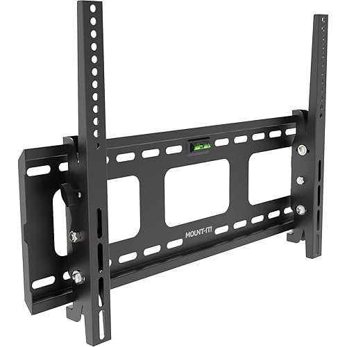 Mount-It! Tilting TV Wall Mount for 37-80 Inch Flat Screen TVs, Low Profile Bracket Supports 175 lbs, Universal VESA 600x400 mm, Adjustable Tilt to Reduce Glare, Fits 16”/24” Studs