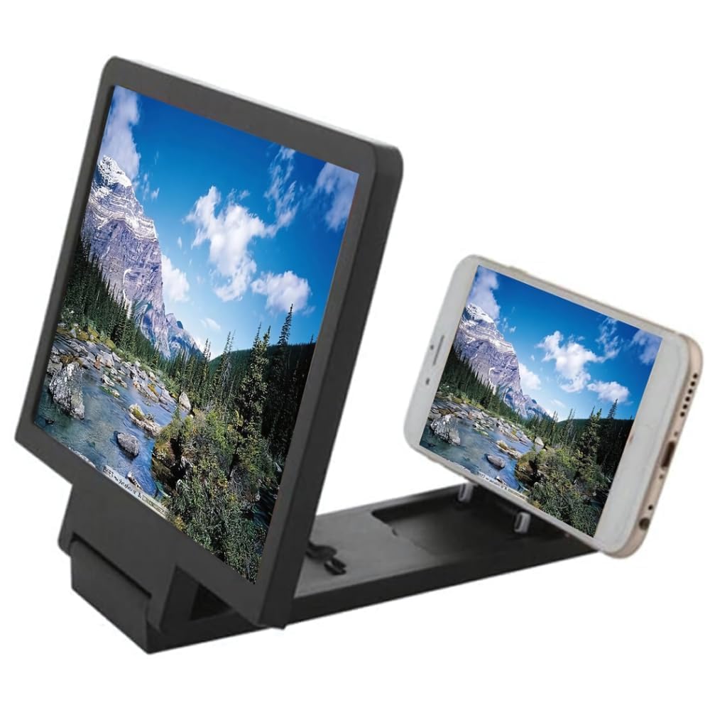Drumstone Foldable Phone Screen Magnifier Mobile Phone Amplifier with Folding Stand Holder Portable Anti-Radiation Movie Video Enlarger Phone Magnifier Screen-image-28