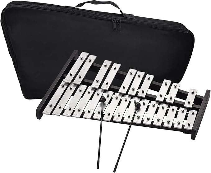 ALFAAL Glockenspiel Mit 25 Noten, Xylophon, Holzsockel