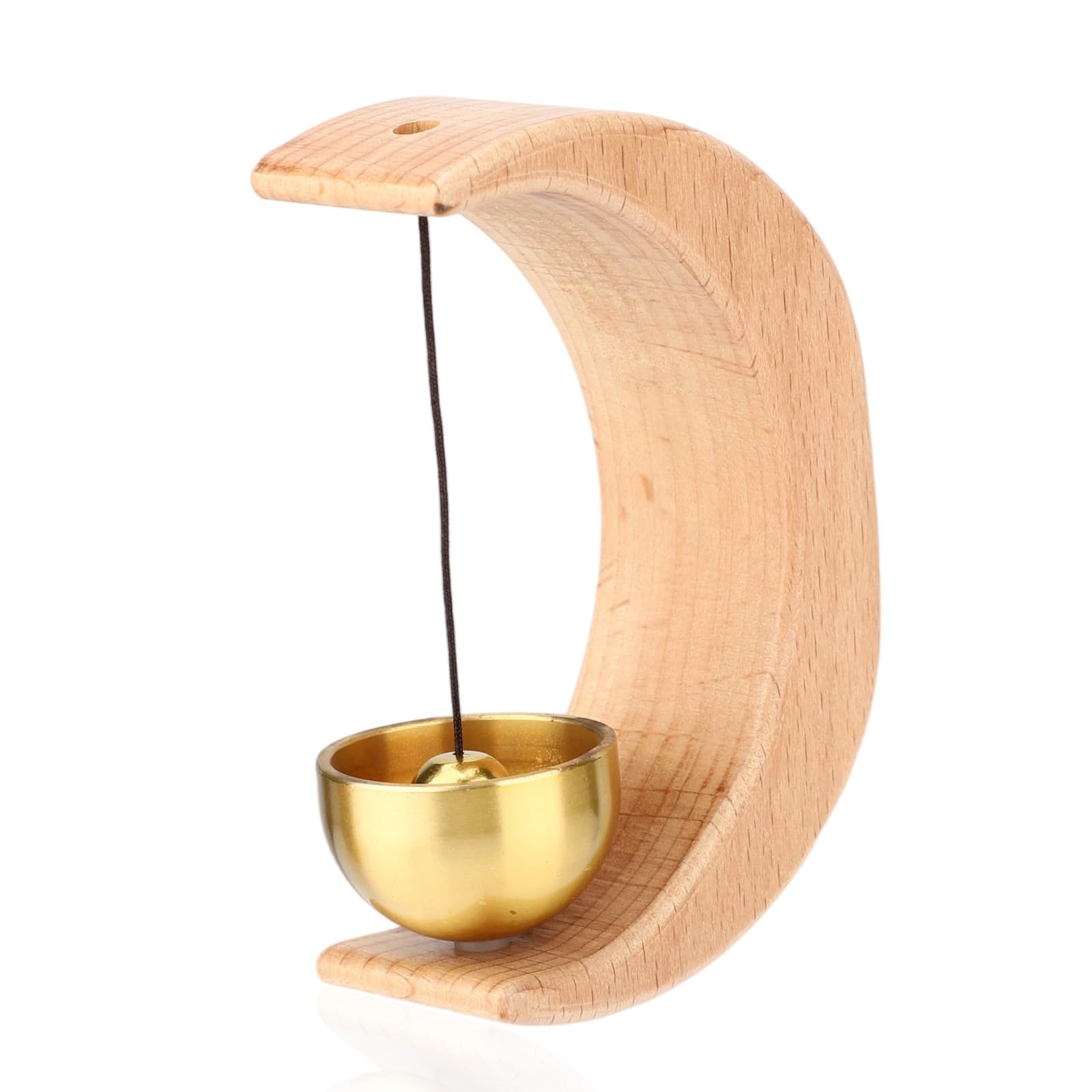 Magnetic Shopkeepers Bell for Door Opening, Moon Shape Wooden Shopkeepers Doorbell Chime Simple Entrance Alert Decorations for Shop Home Cafe Porch Housewarming Gift