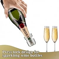 Vista 2 de I-MART Paquete de 6 tapones de champán de acero inoxidable, Prosecco, tapón para botella de vino espumoso, corcho