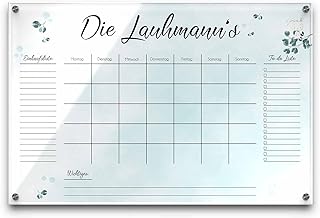 Wochenplaner abwaschbar aus Acrylglas - Familienkalender personalisiert mit Namen und Wunschtext - großer Wochen Kalender zum beschriften - Geschenk Frauan Mama