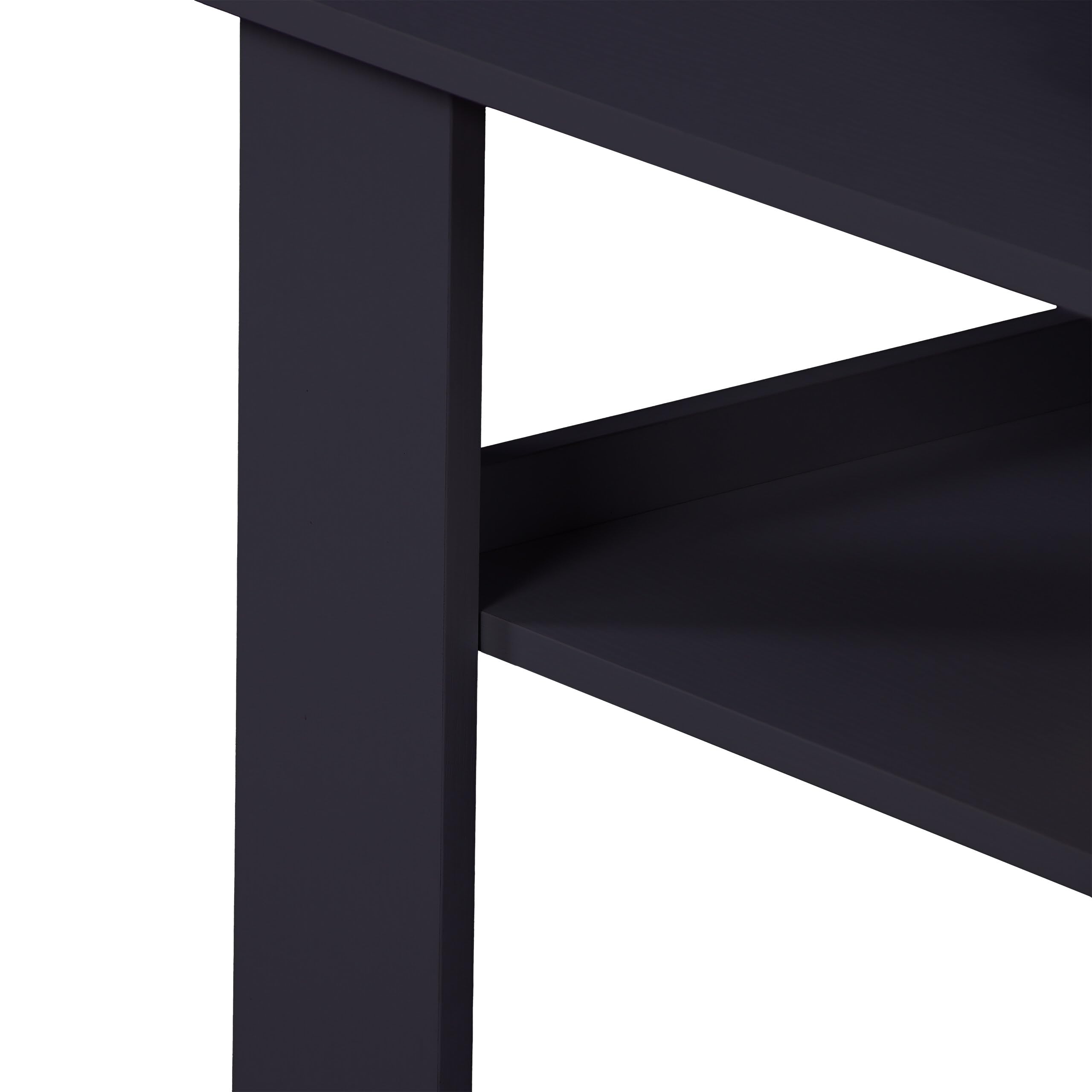 Relaxdays Tavolino, HLP: 53,5x100x50 cm, da Salotto con ripiano Inferiore, Moderno, Nero