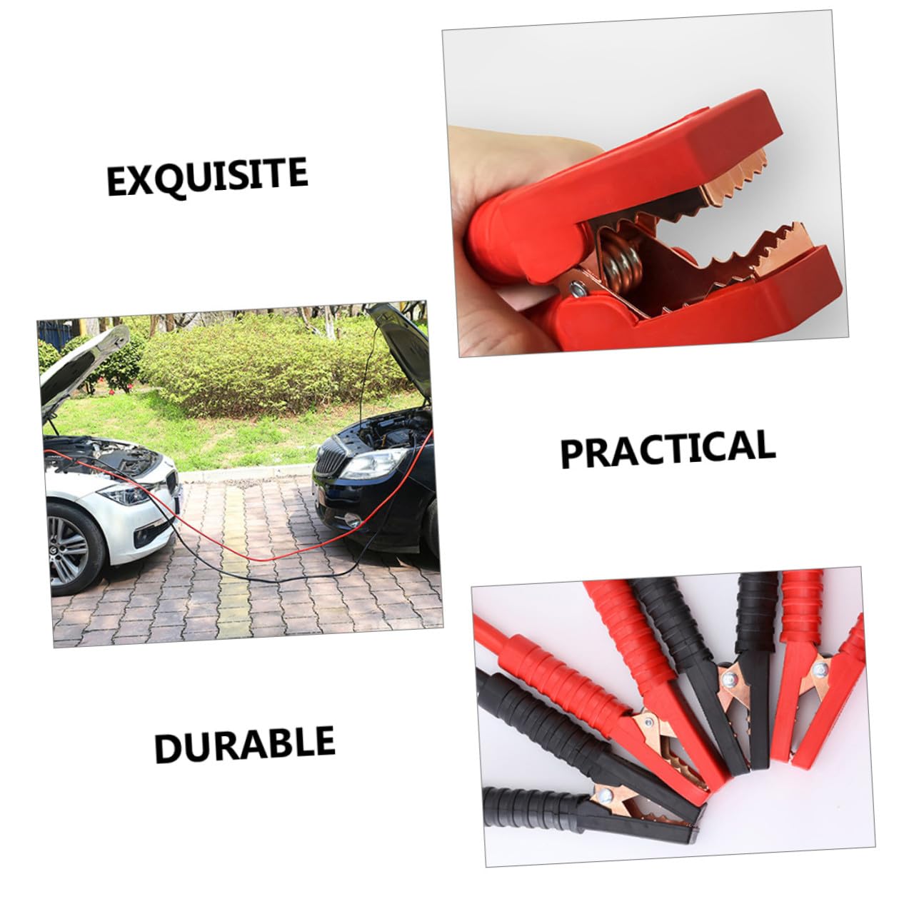 Cables de Arranque para Batería Metros Pinzas con Fuerte Agarre para Coche Gasolina Kit Automotriz Profesional para Emergencias y Arranque Rápido