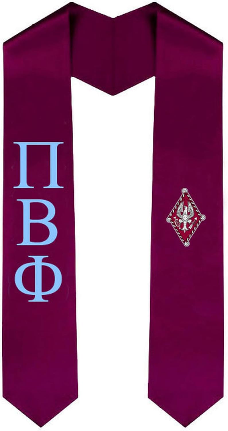 Pi Beta Phi Greek Lettered Graduation Sash Stole With Crest