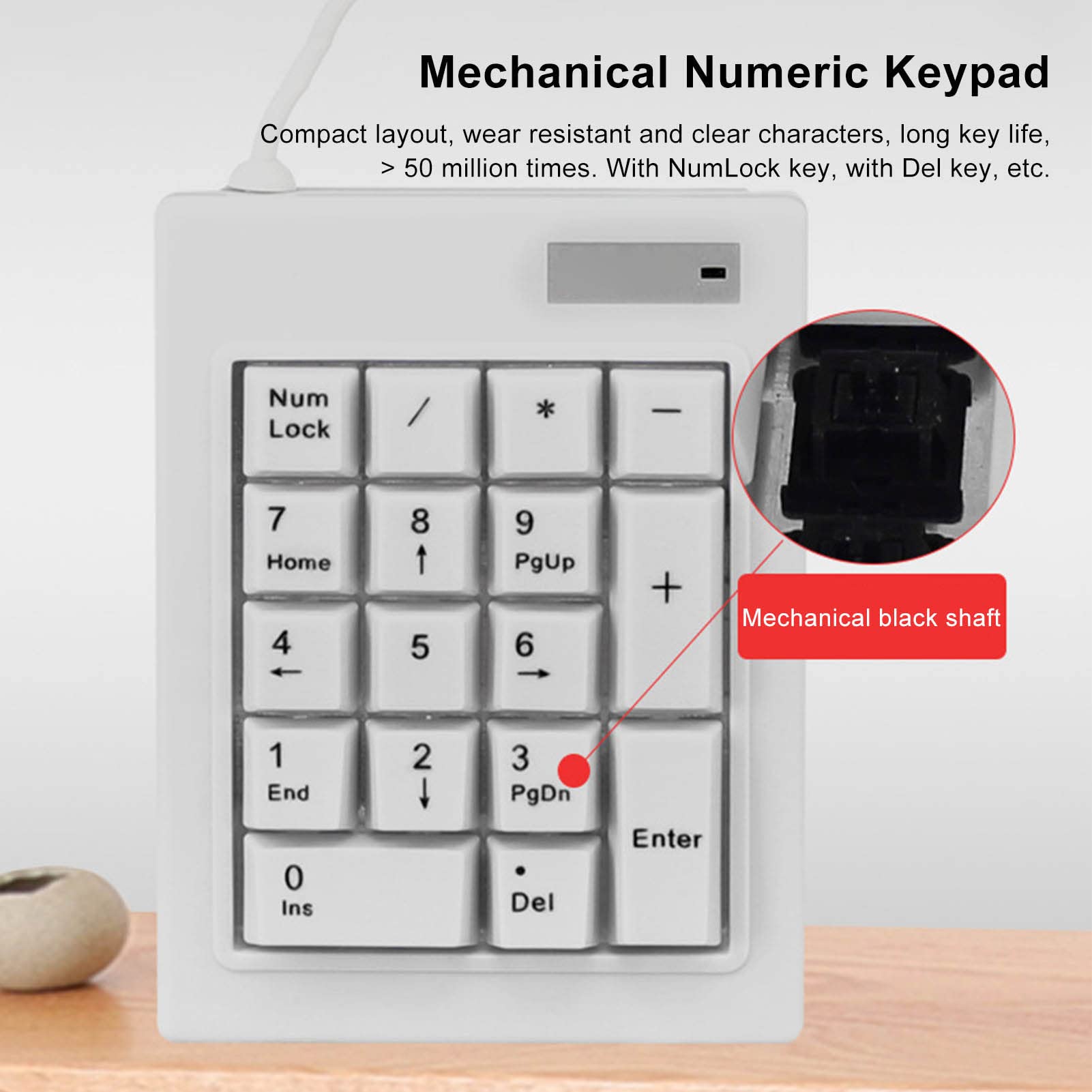 flexman 17 Key Wired Number Pad, Portable Mechanical Linear Action Switch Numeric Keypad Financial Accounting Numeric Pad for Business, Industrial Control, Security, Road