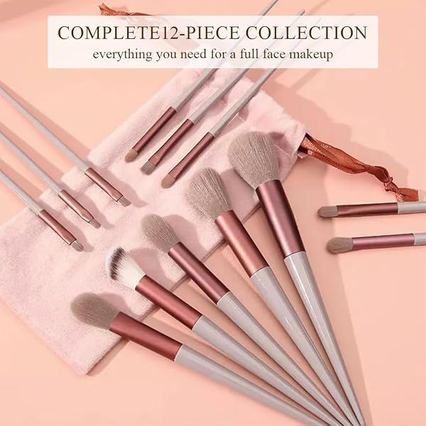 COYUN Pennelli Make Up,13 Pezzi Set Pennelli Make Up,Set Viso e Occhi,Trucchi,Pennello Trucco Sintetico a Setole Morbide per Makeup Brushes Regalo,per Fondazione,Cipria,Ombretto,Fard - 5