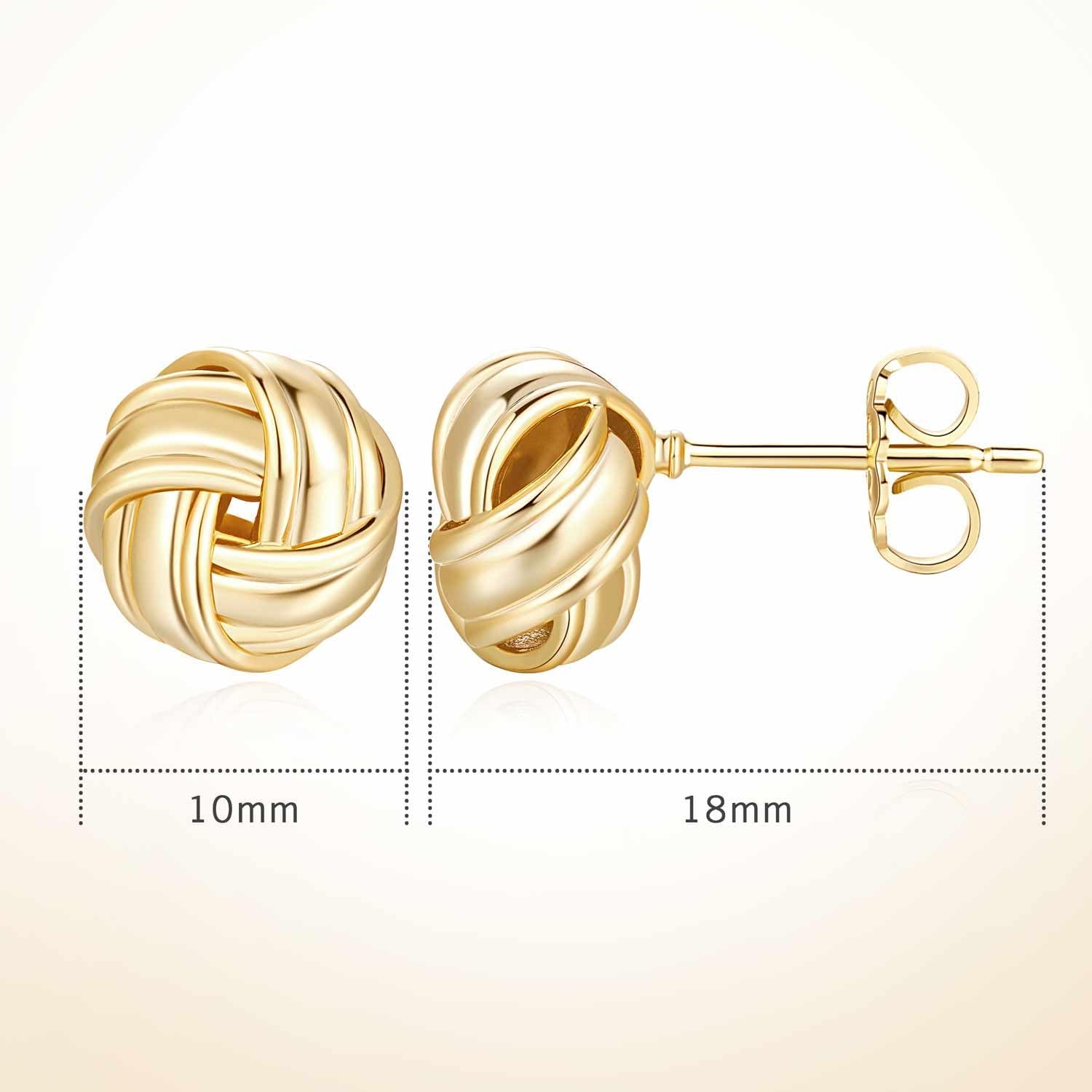 14K Gold Stud Earrings for Womens Stud Earrings Small Round Knot Earring Studs Twisted Hypoallergenic Earring - Image 6