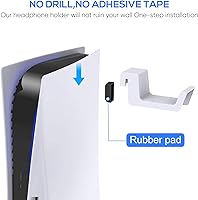 Vista 5 de FYOUNG Soporte de auriculares para PS5SlimPro, gancho para soporte de auriculares, compatible con consolas PlayStation 5 (blanco)